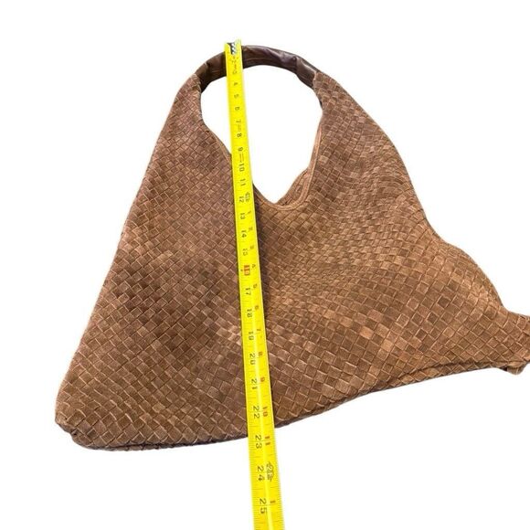 Brown Suede Leather Hobo Shoulder Bag Boho - Picture 8 of 9